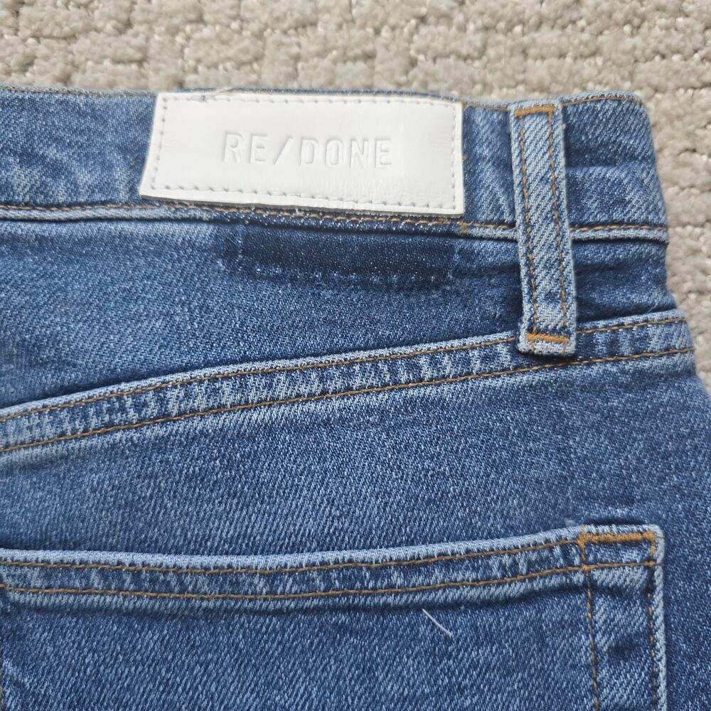RE/DONE 70s Ultra High Rise Stove Pipe Jeans Size 31 Vintage Indigo Stretch - Picture 5 of 12